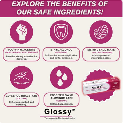 ✨[Official Brand Store]glossy™ Thermoplastic Denture Adhesive(🔥Limited Time Discount)